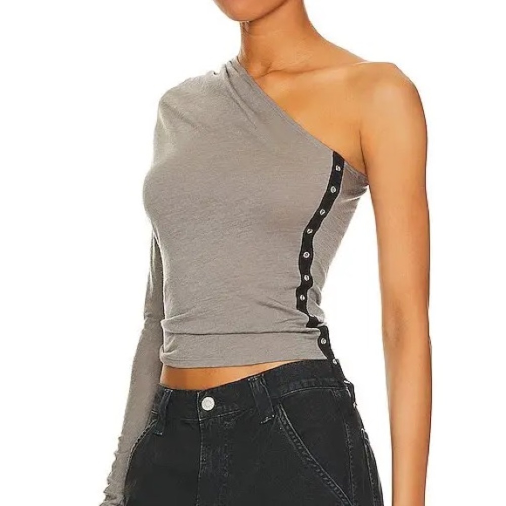 Miaou Grey Katia One Shoulder Top Size